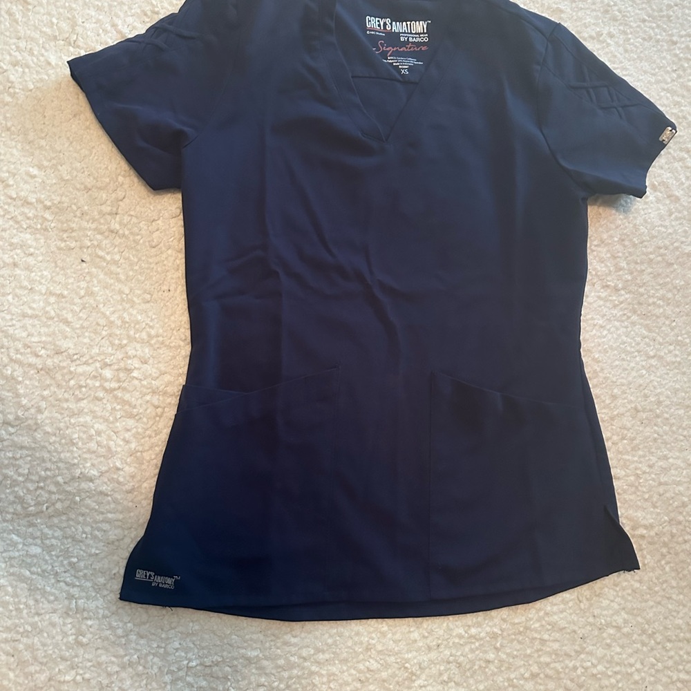 Grey's Anatomy Signature Dark Blue Scrub Top